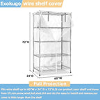 Wire Shelf Cover,600D Heavy Duty 100% Waterproof Shelf Covers for Wire Shelving,Outdoor Storage Shelves Cover for Metal Rack,60" W x 24" D x 72" H,Clear