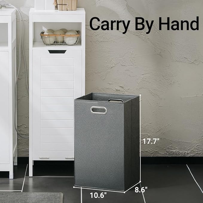 Haotian Small Tilt-Out Laundry Hamper Cabinet, Skinny Bathroom Storage Cabinet for Clothes Organization with Hidden Basket & Shelf, White BZR122-W