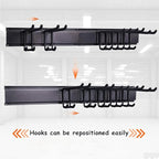 Ultrawall 24-Inch Wall Mounted Ski Rack, Holds Up to 300lbs, Powder-Coated Steel with Rubber Coating, Customizable Spacing, Easy Installation