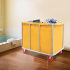 Commercial Laundry Cart with Wheels, Laundry Hamper Cart,Heavy Duty Rolling Laundry Basket with Large Capacity,Laundry Sorter Trolley for Home Hotel Apartment (Yellow, 35.43 * 25.6 * 31.5in)