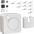 JXKNKSR-Telescopic Clothesline Indoor and Outdoor, Heavy-Duty Laundry Line, Wall Mounted, Safety Lock System (White+10Clothes Pins)