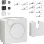 JXKNKSR-Telescopic Clothesline Indoor and Outdoor, Heavy-Duty Laundry Line, Wall Mounted, Safety Lock System (White+10Clothes Pins)