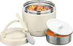 Thermo Food Jar for Hot Food Adults 32OZ Soup Thermo Lunch Containers Wide Mouth Vacuum Insulated Stainless Steel Leakproof Bento Box with Spoon (Beige)