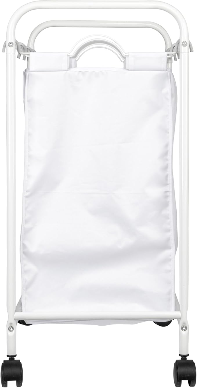 Household Essentials Rolling Triple Laundry Sorter, White