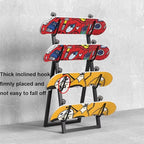 Metal Ski and Snowboard Storage Rack - Floor Display Stand for Garage/Shop, Holds Skis & Boards, 30x72cm, Black, Durable Organizer for Outdoor Gear