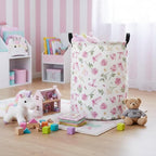 Baby Laundry Basket Baby Nursery Hamper Kids Laundry Basket Toy Storage Bin for Boys Room Decor Gift Baskets for Bedroom Bathroom(Gift Flower)