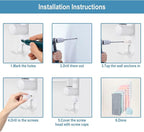 5-Arm Stainless Steel Swivel Towel Rack with Hook: Wall-Mounted, Rustproof Space-Saver for Bathroom & Kitchen-180° Rotation, 14kg Capacity(White)