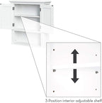 RiverRidge Somerset Two-Door Bathroom and Laundry Wall Mount Storage Medicine Cabinet with Open and Adjustable Shelf - White | Two-Door, Wall Mount, Storage, Open, Adjustable Shelf