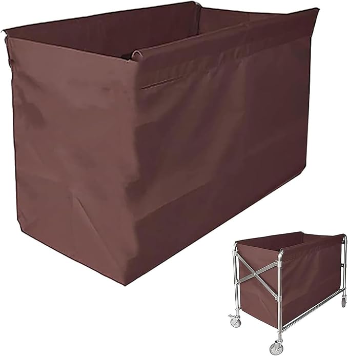 Replacement Liner Bag For Laundry Cart - Removable Liner Bag For Rolling Laundry Basket, Oxford Cloth Storage Bags, Trolley Cloth Bag, Hotel Room Work Trolley Replacement Bag(Brown,80x53x65cm/32x21x26