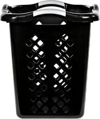 2 bushel laundry baskets with silver handles, black, 2-pack