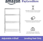 PayLessHere | 4-Tier Wire Shelf | 36"x14"x54" | Chrome | Adjustable Racks | Heavy-Duty Storage Shelves, Holds Upto 1000 lbs | Rust-Resistant, No-Tool Assembly | for Home, Garage Shelving