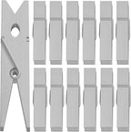 50pcs Colorful Clothespins Natural Wooden Colored Clothespins, Photo Paper Peg Pin Craft Spring Clips for Home Arts Crafts Decor, 2.75 inches Silver