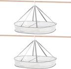 1 Tier Clothes Drying Rack Foldable, 31.5" Mesh Clothes Hanging Dryer, Space Saving Sweater Drying Rack, Laundry Rack,with Internal Fixation, for Clothes, Towels, Underwear, Indoor, Outdoor (2 Pcs)