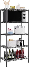 PayLessHere | 5-Tier Wire Shelf | 21"x11"x48" | Black | Adjustable Racks | Heavy-Duty Storage Shelves, Holds Upto 750 lbs | Rust-Resistant, No-Tool Assembly | for Home, Garage Shelving