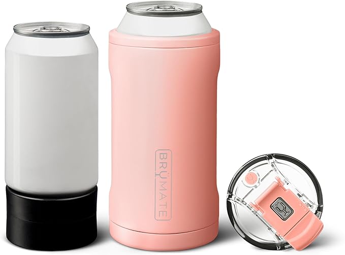 BrüMate Hopsulator Trio 3-in-1 Insulated Can Cooler for 12oz / 16oz Cans + 100% Leak Proof Tumbler with Lid | Insulated for Beer, Soda, and Energy Drinks