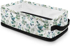 Multi-purpose Storage Basket Small Storage Bins Collapsible Rectangular Toilet Paper Basket Organizer for Bathroom Bedroom Kitchen Office Organization, Eucalyptus Leaf