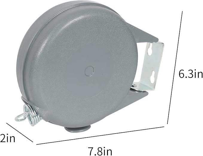 Retractable Clothesline Heavy Duty Retracting Clothes Line Outdoor and Indoor with Durable ABS Shell and 38 Feet Extruded PVC Line,with Lock to Prevent Sagging