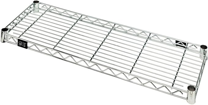 Quantum 1824C Wire Shelf, 24"W x 18"D, 600-800 Lb. Capacity, Chrome Plated Finish, Adjustable Foot Levelers, NSF