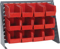 Quantum Storage Systems QBR-2721-230-12RD Ultra Bin Complete Bench Rack Package with 12 Ultra Bins, 27" x 8" x 21" , Red