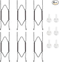 Bilillo 6 Pack Plate Hangers for The Wall, Suitable for 6''-8'' Decorative Plate,Invisible Heavy Duty Wire Plate Holder with Wall Hooks, Plate Hangers for Displaying Plates, Platter, Dish (Black)