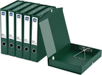 Storage File Boxes A4, 6 Pack Foldable File Box with Clip, 50mm Spine, Plastic Archives Cases with Magnetic Closure, Document File Folder Organizer Storage Filing Box for Office School, Green