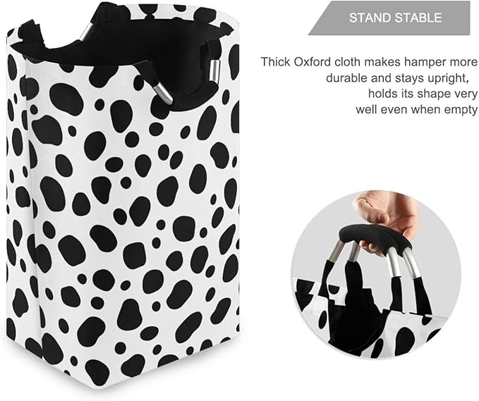 Dalmatian Laundry Basket for College Dorm,50L Collapsible Portable Laundry Hamper Storage Basket for Toys Clothes Organizer