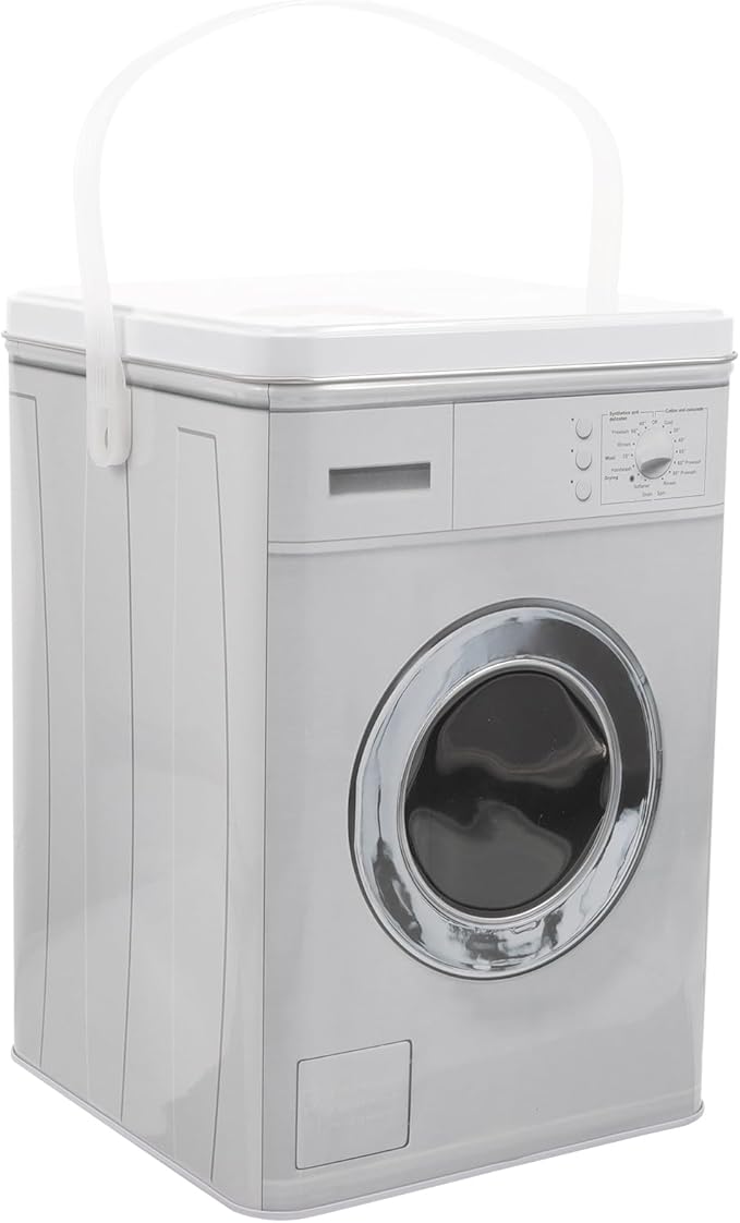 VILLCASE Washing Machine Shaped Laundry Powder Container Portable Storage Barrel with Handle for Laundry Beads Detergent Organizer 8.77X5.98X5.98 Inch