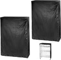 QWORK Storage Shelving Unit Cover, Wire Rack Cover for Shelf 48"x18"x 72", 210D Oxford Cloth, to Keep Rack Clean, 2 Pack, Black Cover Only