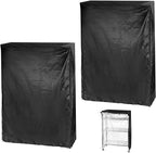 QWORK Storage Shelving Unit Cover, Wire Rack Cover for Shelf 48"x18"x 72", 210D Oxford Cloth, to Keep Rack Clean, 2 Pack, Black Cover Only