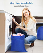 OTraki 2 Pack Small Laundry Bag 16x20 Inch Drawstring Laundry Wash Bag Dirty Clothes Laundry Sacks Organizer Machine Washable Delicate Bag Drying Do Not Exceed 176℉ Blue