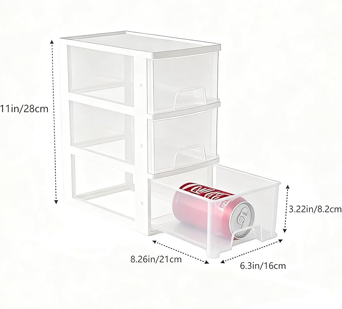 Gonice Small 3 Drawer Storage Organizer, White Plastic Drawer Storage, Small Desktop Organizer for Home, Office