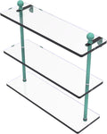 Allied Brass MA-5/16-SFG Mambo Collection 16 Inch Triple Tiered Glass Shelf, Sea Foam Green