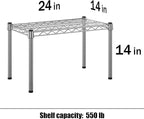 14" Deep x 24" Wide x 14" Height Wire Shelving Kit | 1-Tier | NSF Commercial Storage Rack Unit