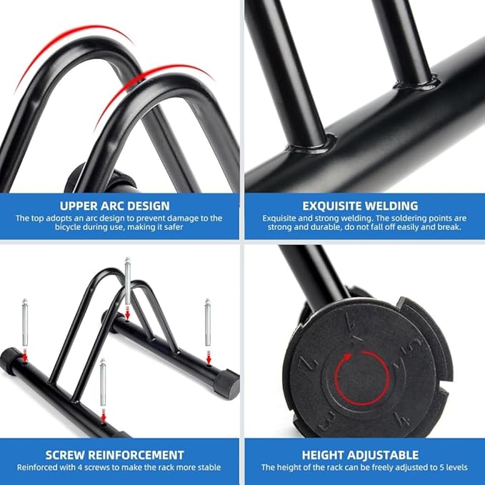 Metal Bike Storage Rack, Floor Stand for 3 Bicycles, Outdoor Loop Parking Holder for Garage, Shed (3 paragraph)