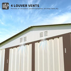 Heavy-Duty Outdoor Garden Shed with Aluminum Alloy Frame, Hinged Door, and Stable Foundation for Secure Storage (10x8 Feet White Garden Shed)