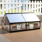 Heavy-Duty Outdoor Garden Shed with Aluminum Alloy Frame, Hinged Door, and Stable Foundation for Secure Storage (Large Raised Flower Bed and Greenhouse Sets)