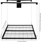 Overhead Garage Storage Rack, 4x4Ft Ceiling Storage Lift 96in Adjustable Height Garage Storage Organization Systerm, Heavy Duty Metal Garages Ceiling Storage Racks, 250lbs Load Capacity (Matte Black1)