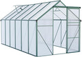6X10FT Greenhouse for Outdoor, Polycarbonate Greenhouse with Raised Base and Anchor, Heavy-Duty Walk-in Green House with Adjustable Roof Vent and Gutter System for Patio,Backyard (Green, 6x12 FT)