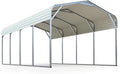 Quictent 12x20 ft Metal Roof Carport Kits Hard Top Garage Heavy Duty Steel Car Canopy, White