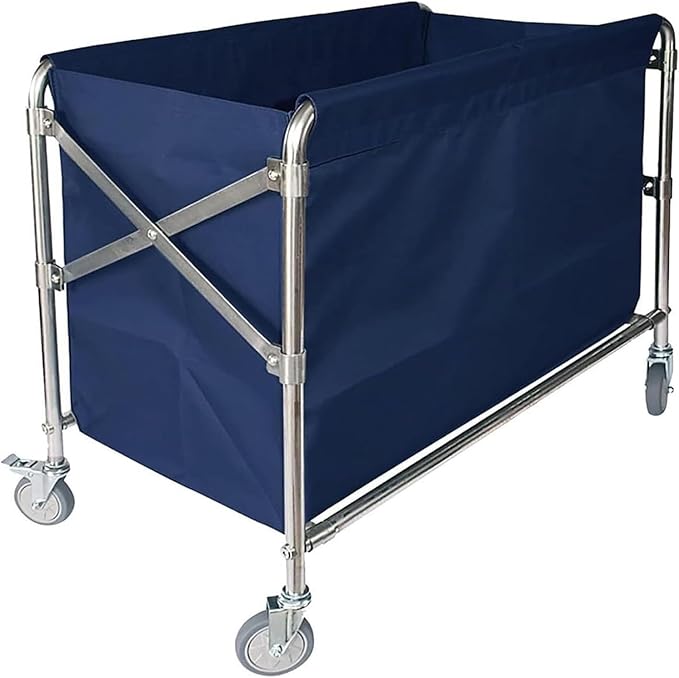 Replacement Liner Bag For Laundry Cart - Removable Liner Bag For Rolling Laundry Basket, Oxford Cloth Storage Bags, Trolley Cloth Bag, Hotel Room Work Trolley Replacement Bag(Blue,77x43x60cm/30x17x24i