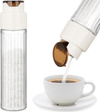NiHome 16.9 OZ Sugar Dispenser with Automatic Pouring Switch for Home, Kitchen, Coffee Station, Large Capacity Glass Jar for Sugar, Coffee Creamer, Salt, Food-Grade Glass with Anti-Slip Ribbed Design