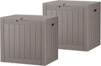 Outdoor Storage Box, Resin Deck Boxes Indoor and outdoor, Waterproof Storage Box Lockable Lid (Grey,35 Gallon-2Pack)
