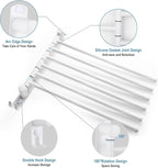 6-Arm Stainless Steel Swivel Towel Rack with Hook: Wall-Mounted, Rustproof Space-Saver for Bathroom & Kitchen-180° Rotation, 14kg Capacity(White)