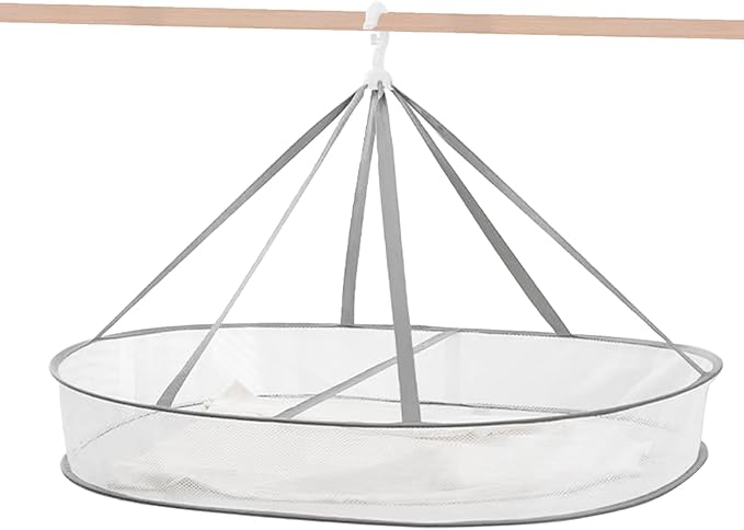 1 Tier Clothes Drying Rack Foldable, 31.5" Mesh Clothes Hanging Dryer, Space Saving Sweater Drying Rack, Laundry Rack,with Internal Fixation, for Clothes, Towels, Underwear, Indoor, Outdoor