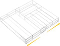 1 Pcs Acrylic Desk Drawer Organizer 9'' up to 18'' x 15'' x 2.1'' Expandable Drawer Organizer Trays with 7 Adjustable Compartments Clear Desk Accessories for Makeup Office Bathroom