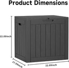 EasyUp 31Gallon Outdoor Deck Box Waterproof,Indoor and Outdoor Storage Box,Resin Storage Bin for Patio Furniture Cushions Garden Tools,UV Resistant（Black）