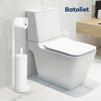 Toilet Paper Holder Stand, Bathroom Toilet Paper Roll Holder Stand with Reserve, Standing Toilet Paper Holder with Storage,Toilet Paper Roll Holder for 4 Rolls, White