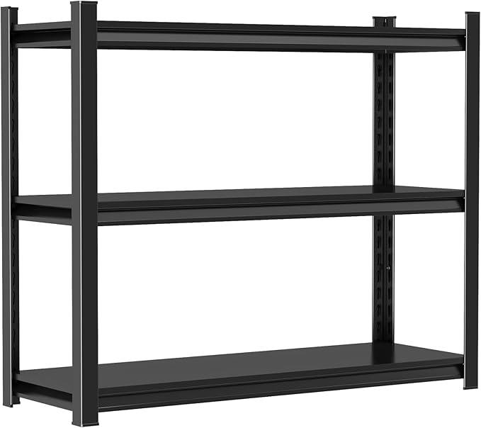 3 Tier Garage Shelving, Heavy Duty Adjustable Metal Storage Shelves, Small Shelving Unit for Garage, Basement, Pantry, 24" W x 12" D x 31.5" H