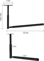 Adjustable Ladder Ceiling Rack, Kayak Overhead Garage Storage Rack, Garage Ceiling Storage for Kayak, Ladder, Surfboard, Snowboar Overhead Hanger, Holds 150 lbs, Black