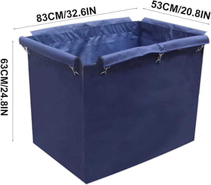 Large Rolling Laundry Cart for Commercial/Home, Replacement Laundry Cart Liner Bag, Removable Waterproof Liner Bag, Large Waterproof Thick Oxford Cloth Bags for Storage Cart(Blue)